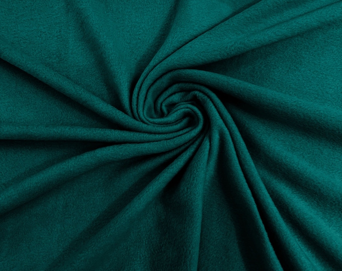 Teal Green Solid Polar Fleece Fabric Anti-Pill 58" Wide Sold by The Yard.