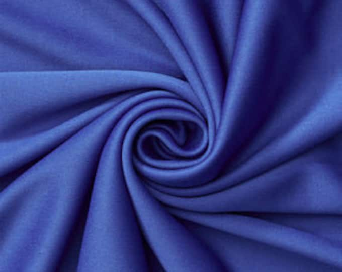 Royal Blue Polyester Knit Interlock Mechanical Stretch Fabric 58"/60"/Draping Tent Fabric. Sold By The Yard.