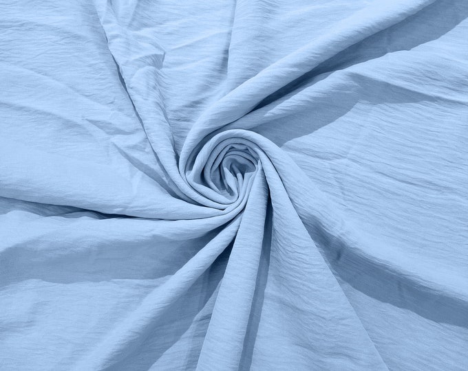 Light Blue Air Flow Polyester Fabric for Dresses, 2 way stretch, Tops, Bottoms, Shawl, Scarf, Costumes, Crafts.