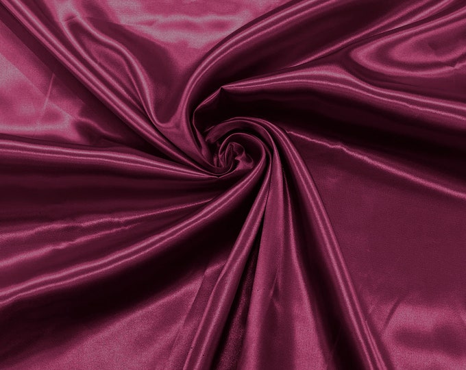 Raspberry Shiny Charmeuse Satin Fabric for Wedding Dress/Crafts Costumes/58” Wide /Silky Satin