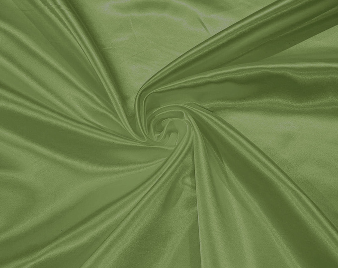 Sage Green Heavy Shiny Bridal Satin Fabric for Wedding Dress, 60" inches wide sold by The Yard. New Colors