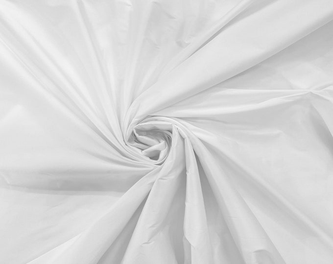 White 100% Polyester Imitation Silk Taffeta Fabric 55" Wide/Costume/Dress/Cosplay/Wedding.