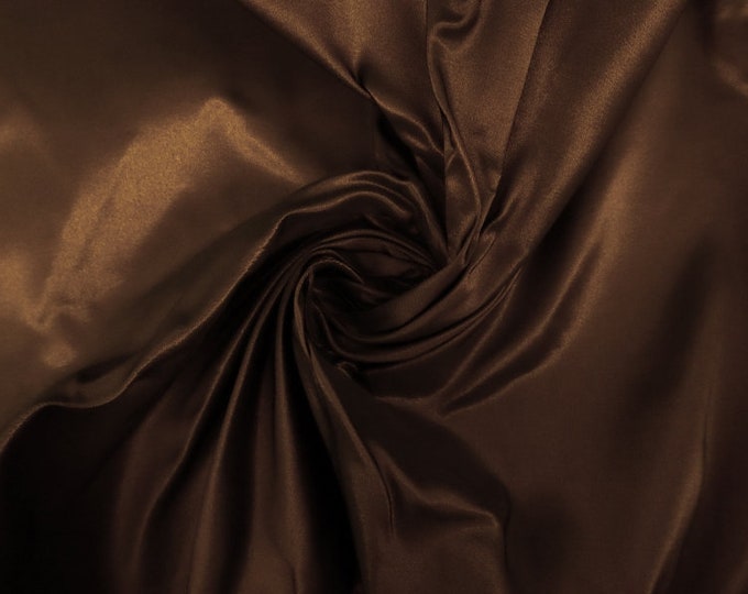 Brown Matte Satin (Peau de Soie) Duchess Fabric Bridesmaid Dress 58"-60" Wide Sold By The Yard.