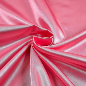 Candy Pink Heavy Shiny Bridal Satin Fabric for Wedding Dress, 60&quot; inches wide sold by The Yard.