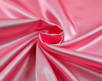 Candy Pink Heavy Shiny Bridal Satin Fabric for Wedding Dress, 60" inches wide sold by The Yard.