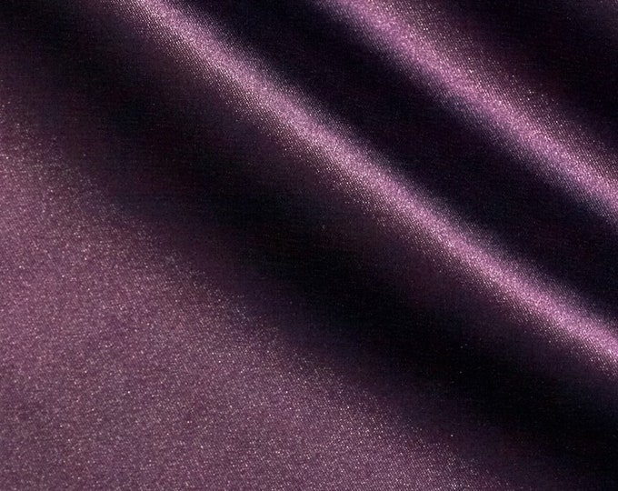 Plum 58-59" Wide - 96 percent Polyester, 4% Spandex Light Weight Silky Stretch Charmeuse Satin Fabric by The Yard.