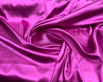 Magenta Silky Stretch Charmeuse Satin 58" Wide Fabric.