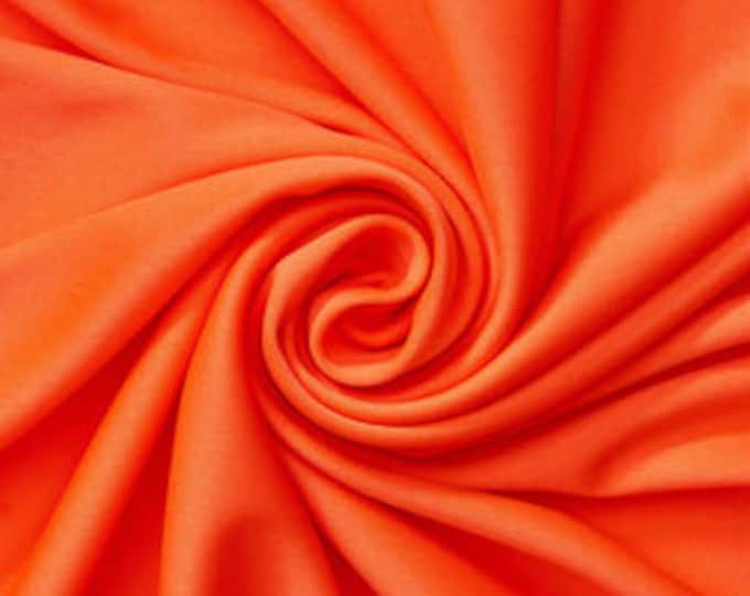 Orange Polyester Knit Interlock Mechanical Stretch Fabric 58"/60"/Draping Tent Fabric. Sold By The Yard.