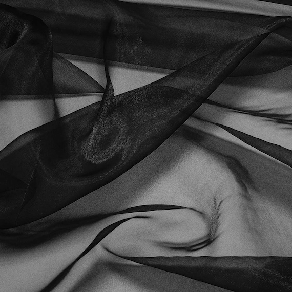 black sheer fabric for dress Black 58/60