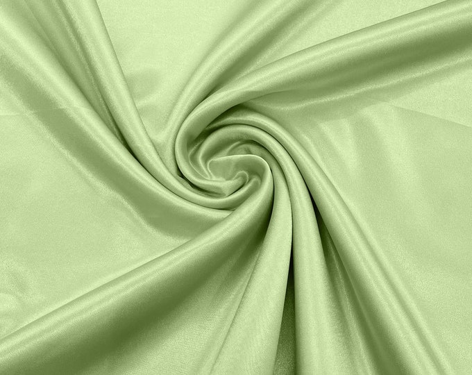 Puchi Lime Green Crepe Back Satin Bridal Fabric Draper/Prom/Wedding/58" Inches Wide Japan Quality.