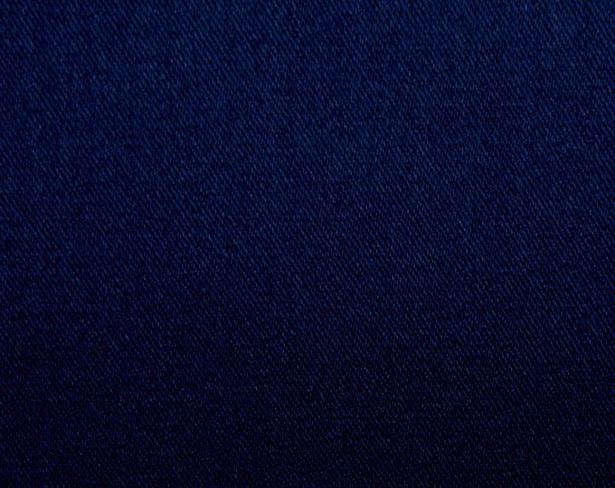 Navy Blue 95 Percent  Polyester 5% Spandex, 58 Inches Wide Matte Stretch L'Amour Satin Fabric, Sold By The Yard.