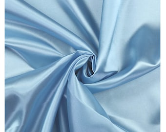 Light Blue Charmeuse Satin Shiny Fabric, 58" Wide- Sold by The Yard