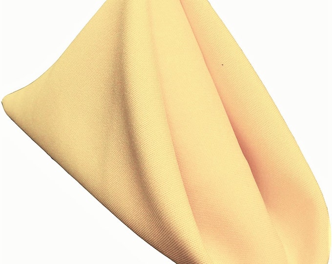 18 x 18 Inches Polyester Poplin Decorative Table Napkins, Party Supply - Pack of 12- Light Yellow