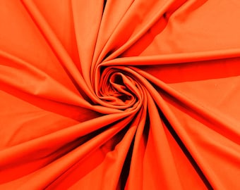 Neon Orange Milliskin Nylon Spandex Stretch Dull Tricot Medium Weight Fabric for Apparel/4 Way Fabric/Swimwear/Activewear/Sportswear/Costume
