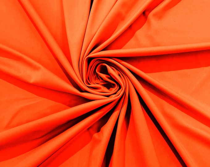 Neon Orange Milliskin Nylon Spandex Stretch Dull Tricot Medium Weight Fabric for Apparel/4 Way Fabric/Swimwear/Activewear/Sportswear/Costume