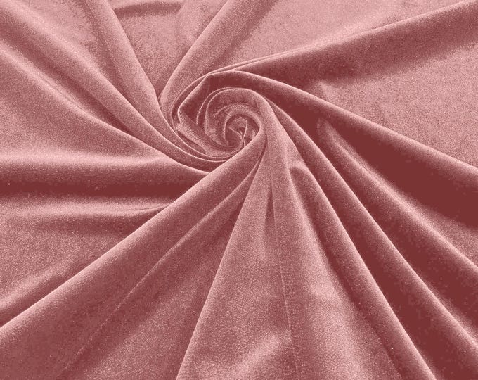 Blush Pink Stretch Velvet Fabric 58" Wide| Apparel Costumes, Sold By The Yard
