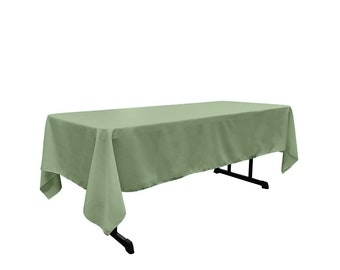 Sage Green - Rectangular Polyester Poplin Tablecloth / Party supply.