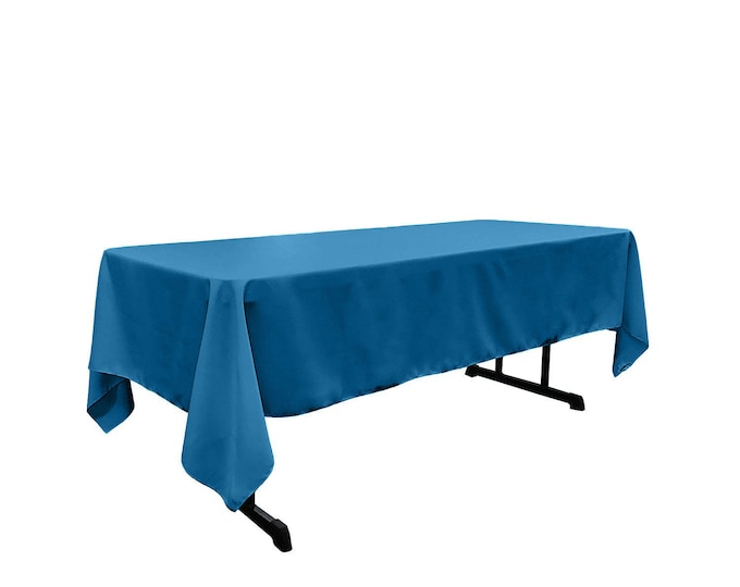 Ocean Blue - Rectangular Polyester Poplin Tablecloth / Party supply.