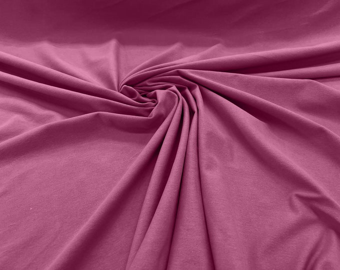 Hot Pink 58/60" Wide  Cotton Jersey Spandex Knit Blend 95% Cotton 5 percent Spandex/Stretch Fabric/Costume