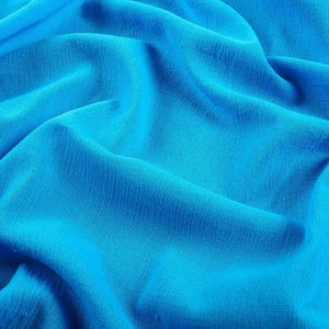 Turquoise Cotton Gauze Fabric 100% Cotton 48/50&quot; inches Wide Crinkled Lightweight Sold by The Yard.