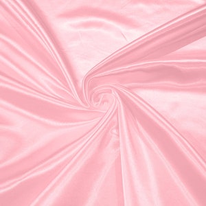 Pink Heavy Shiny Bridal Satin Fabric for Wedding Dress, 60&quot; inches wide sold by The Yard. New Colors