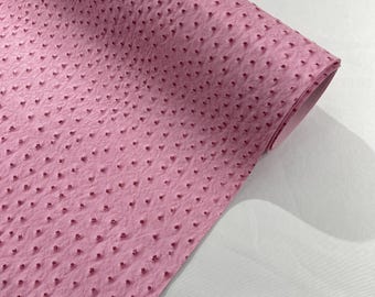 Faux Leather Pink Ostrich Vinyl Fabric, 54" Wide Upholstery Material Sold By The Yard