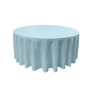 Baby Blue - Solid Round Polyester Poplin Tablecloth With Seamless.