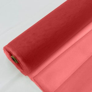 Red - Bridal Mesh Tulle Netting Fabric / Sheer Mesh /58&quot; Wide / Sold by the Yard