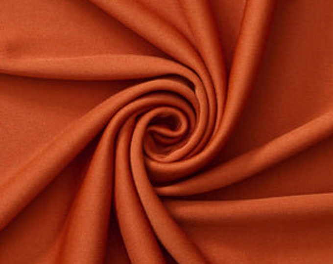 Rust Polyester Knit Interlock Mechanical Stretch Fabric 58"/60"/Draping Tent Fabric. Sold By The Yard.