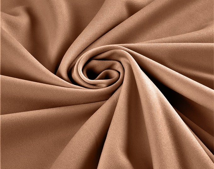 Light Peach Stretch Crepe Scuba Techno Knit Polyester Spandex Fabric for Bows, Top Knots, Head Wraps, Clothes, Costumes, Crafts