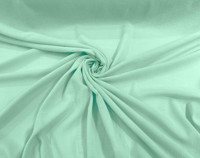 Mint Cotton Gauze Fabric 100% Cotton 48/50" inches Wide Crinkled Lightweight Sold by The Yard.