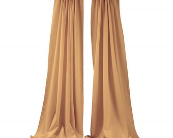 Gold 2 Panels Backdrop Drape, All Sizes Available in Polyester Poplin, Party Supplies Curtains.