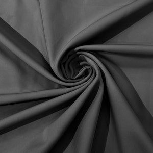 Gray Dull 4 Way Stretch Crepe Fabric/Medium Crepe-Bridal Fabric/Apparel Fabric/Polyester Crepe-Spandex/
