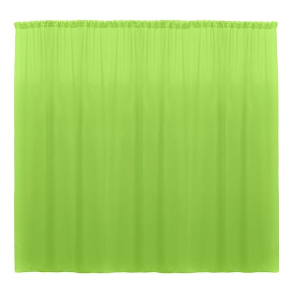 2 Panels 5 Feet Wide Polyester Seamless Backdrop Drape Curtain Panel - (Lime,