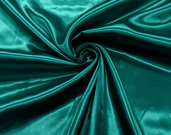 Pucci Jade Shiny Charmeuse Satin Fabric for Wedding Dress/Crafts Costumes/58” Wide /Silky Satin