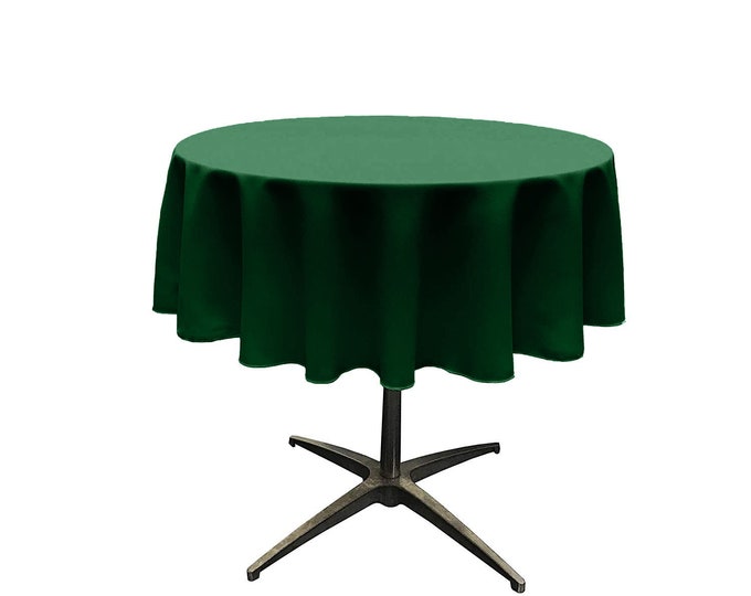 Hunter Green - Solid Round Polyester Poplin Tablecloth Seamless.