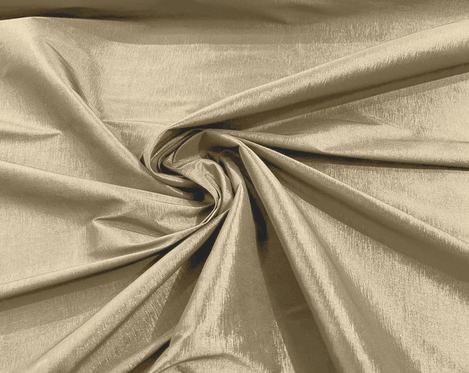 Taupe 58" Wide Medium Weight Stretch Two Tone Taffeta Fabric, Stretch Fabric For Bridal Dress Clothing Custom Wedding Gown, New Colors