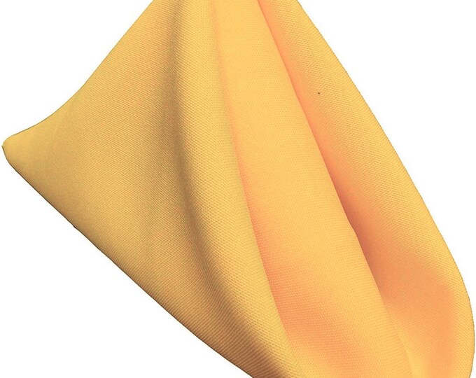18 x 18 Inches Polyester Poplin Decorative Table Napkins, Party Supply - Pack of 12 -Yellow