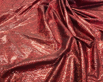 Red iridescent shattered glass design 4 way Stretch nylon spandex-dresses-fashion-apparel-leggings-bathing suits-sold by the yard.