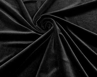 Black Stretch Velvet Fabric 58" Wide| Apparel Costumes, Sold By The Yard