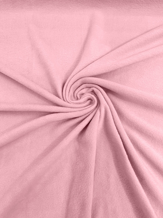 Pink Solid Polar Fleece Fabric Anti-Pill 58