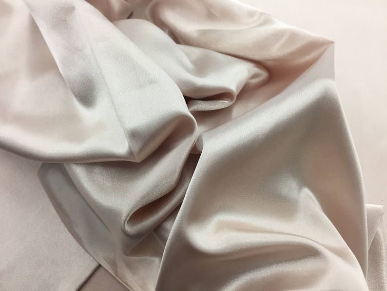 Champagne 58 inch 2 way stretch charmeuse satin-super soft silky satin-wedding-bridal-prom-nightgown-dresses-fashion-sold by the yard. image 6