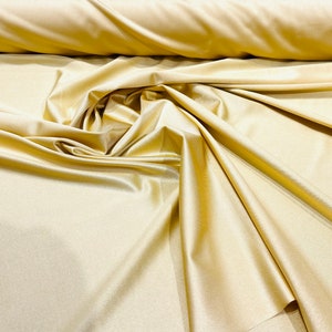 Gold Shiny Milliskin Nylon Spandex Fabric 4 Way Stretch 58&quot; Wide Sold by The Yard