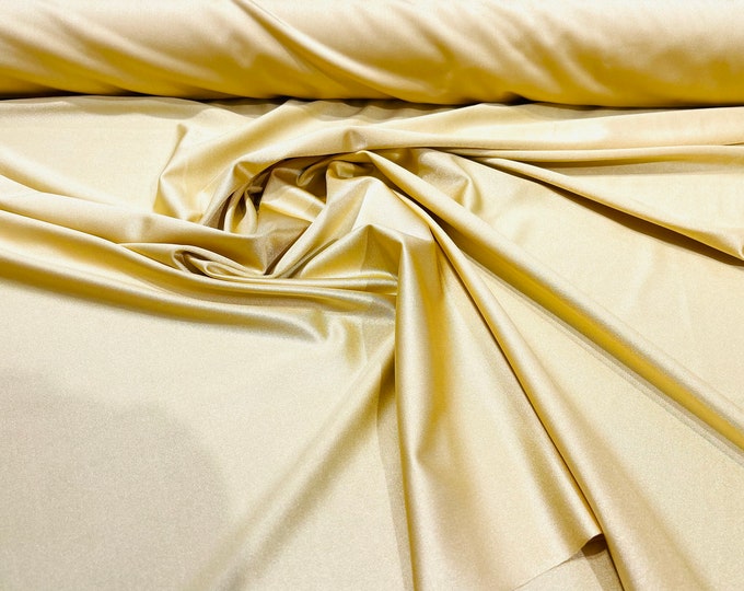 Gold Shiny Milliskin Nylon Spandex Fabric 4 Way Stretch 58" Wide Sold by The Yard