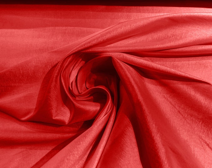 Dark Coral 58" Wide Medium Weight Stretch Two Tone Taffeta Fabric, Stretch Fabric For Bridal Dress Clothing Custom Wedding Gown, New Colors