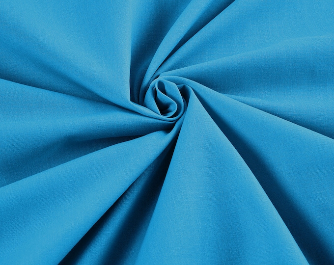 Turquoise - 58-59" Wide Premium Light Weight Poly Cotton Blend Broadcloth Fabric Sold By The Yard.