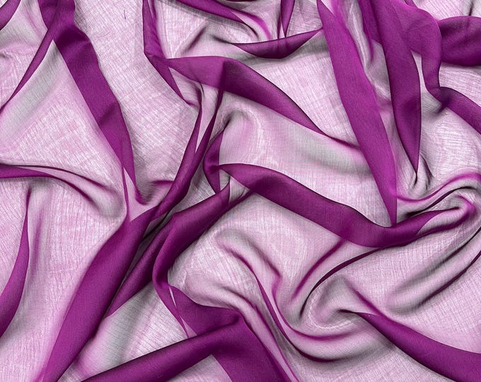 Chiffon Two Tone Sheer Fabric, by The Yard - Dark Violet