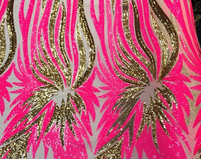 New!!! angel wings sequin design on a 4 way stretch mesh-prom-nightgown-by the yard-free shipping in the USA.