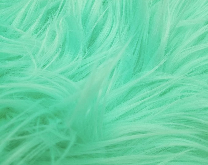 Mongolian Faux Fur Fabric by the Yard Mint