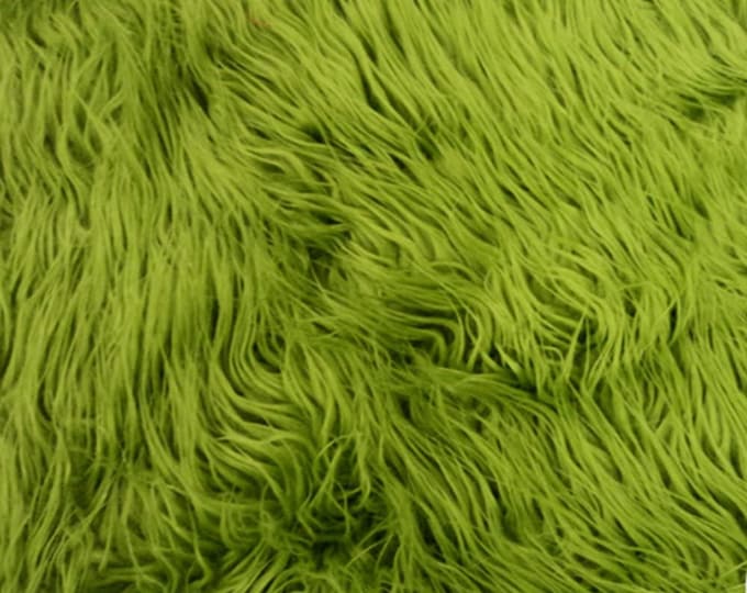 Mongolian Faux Fur Fabric by the Yard Olive